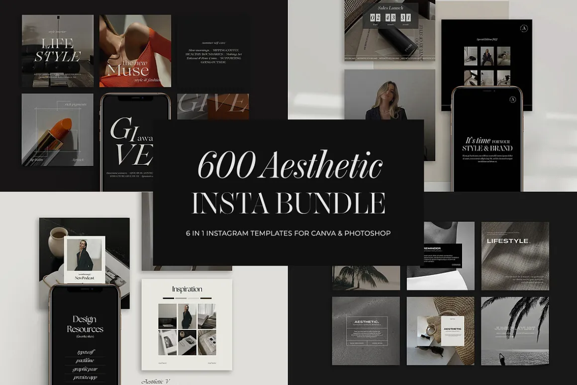 600 Aesthetic Instagram Templates