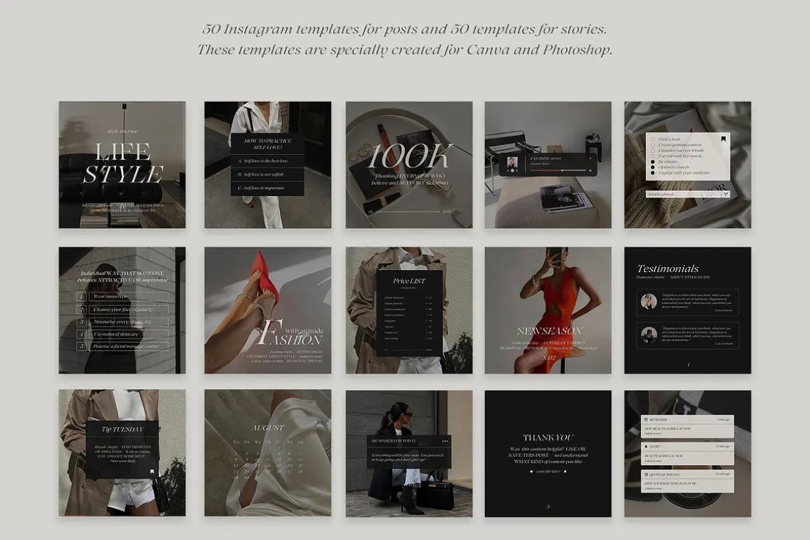 600 Aesthetic Instagram Templates