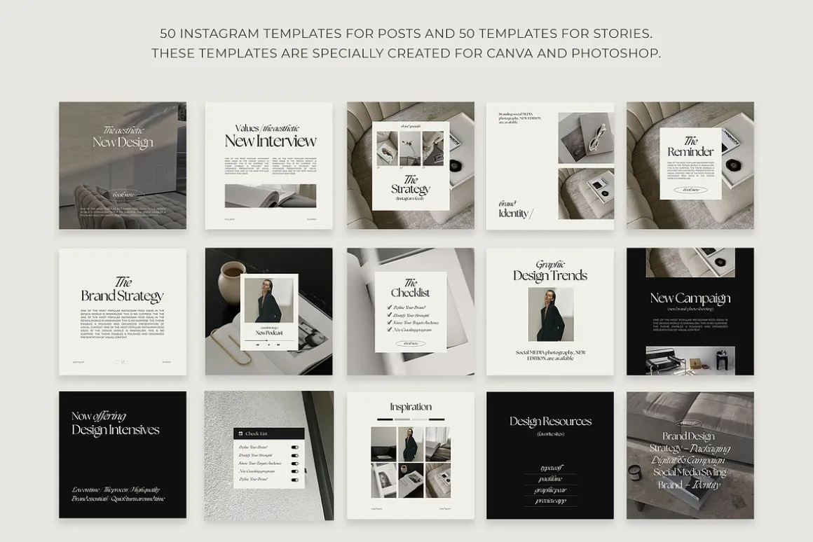 600 Aesthetic Instagram Templates
