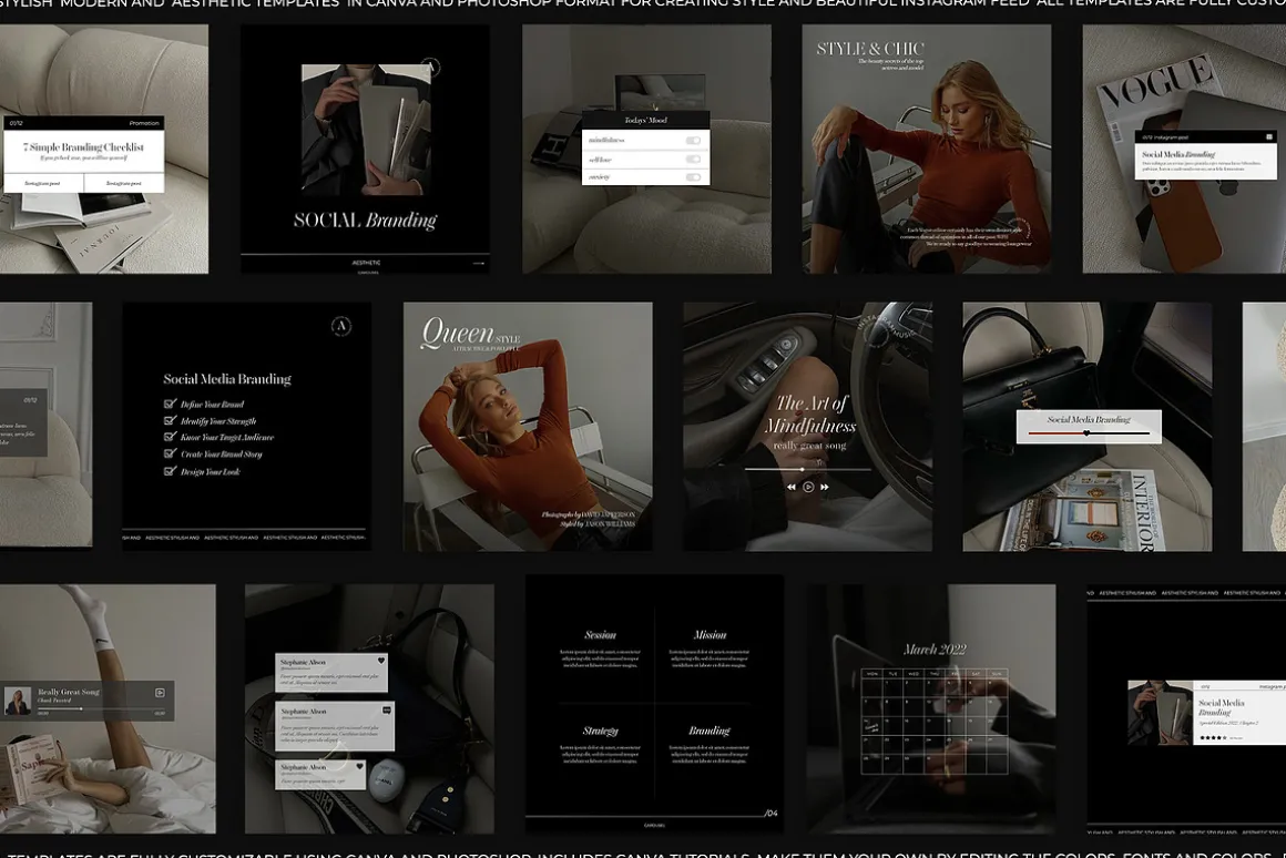 600 Aesthetic Instagram Templates
