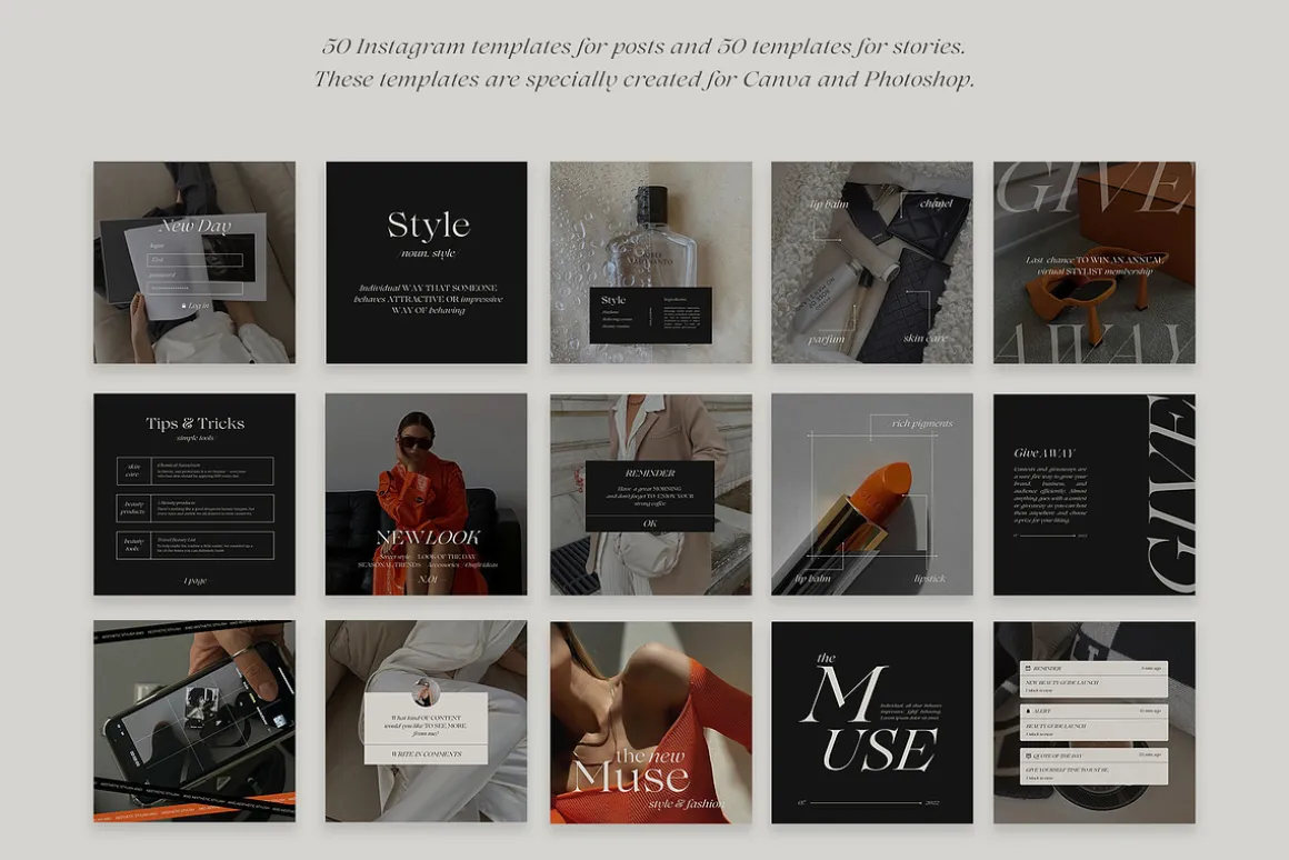 600 Aesthetic Instagram Templates