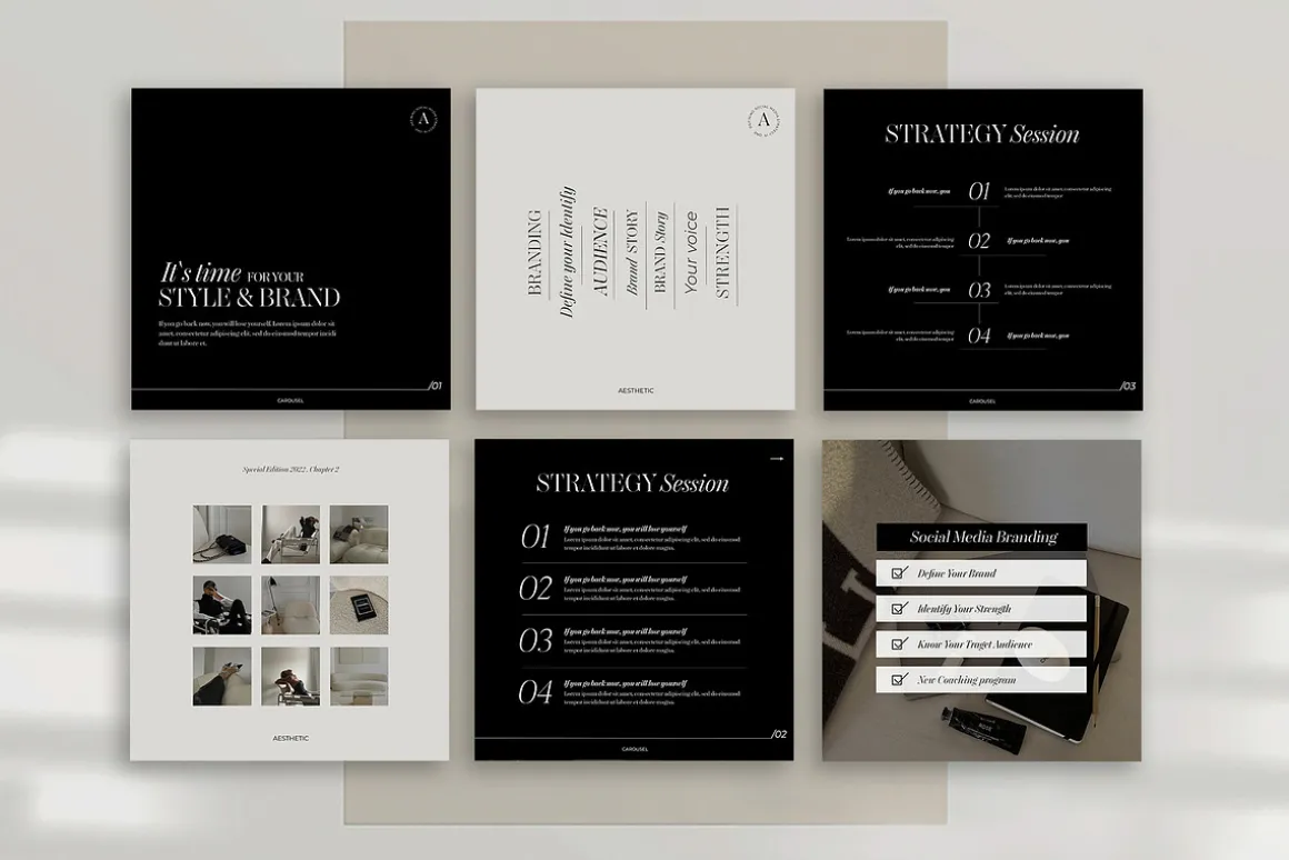 600 Aesthetic Instagram Templates