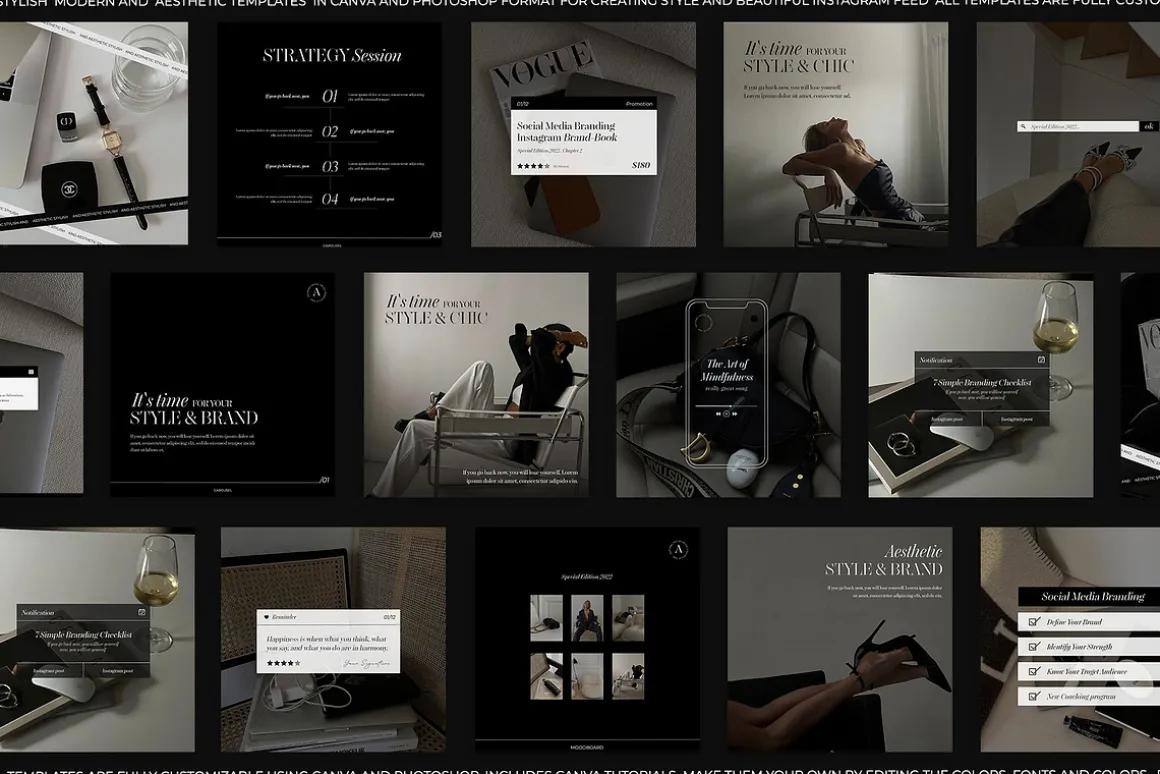 600 Aesthetic Instagram Templates