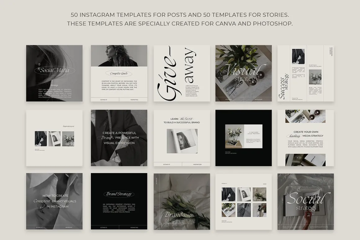 600 Aesthetic Instagram Templates