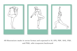 20 Aesthetic Yoga Line Art Vol-2
