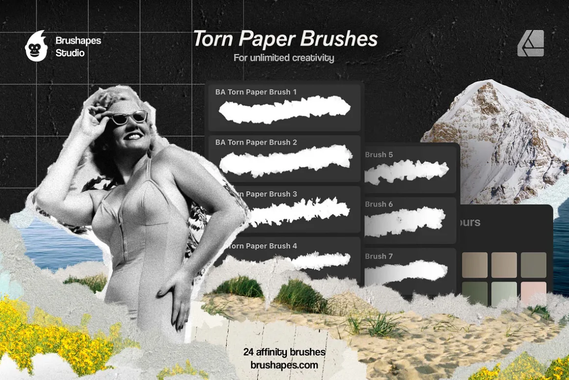 Affinity Paper Torn Paper Brushes