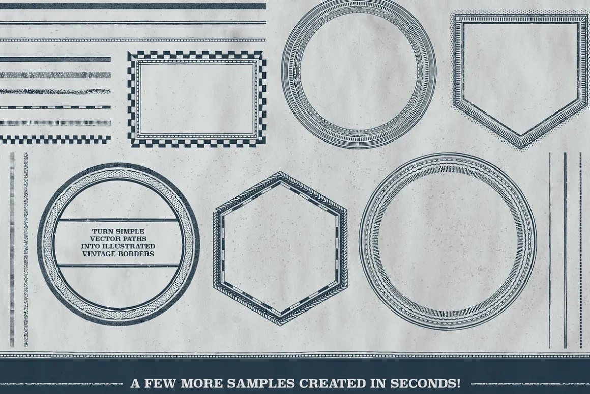 Aged Borders for Adobe Illustrator