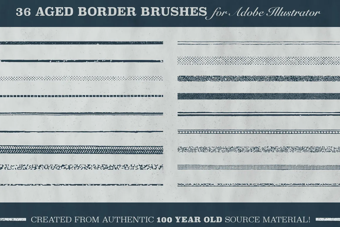 Aged Borders for Adobe Illustrator