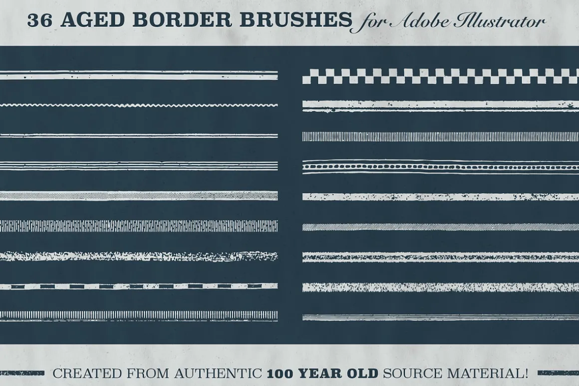 Aged Borders for Adobe Illustrator