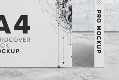 A4 Hardcover Book Mockup Front-Spine