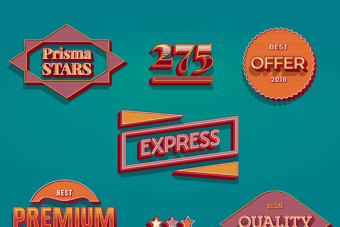 AI CS6 graphic styles Retro