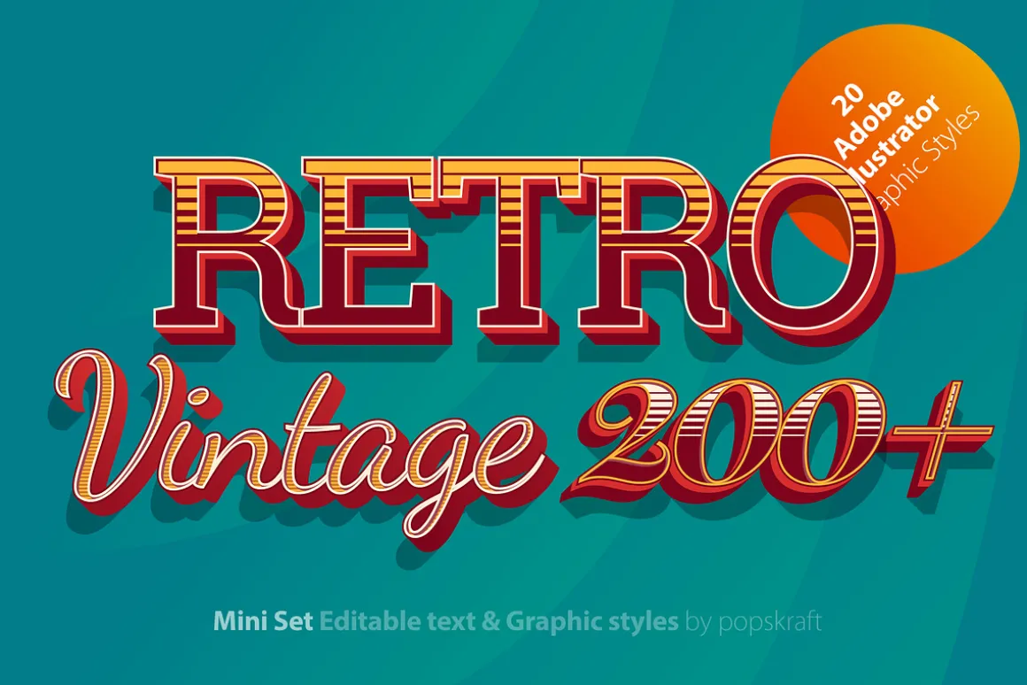AI CS6 graphic styles Retro