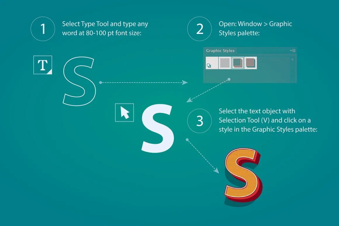 AI CS6 graphic styles Retro