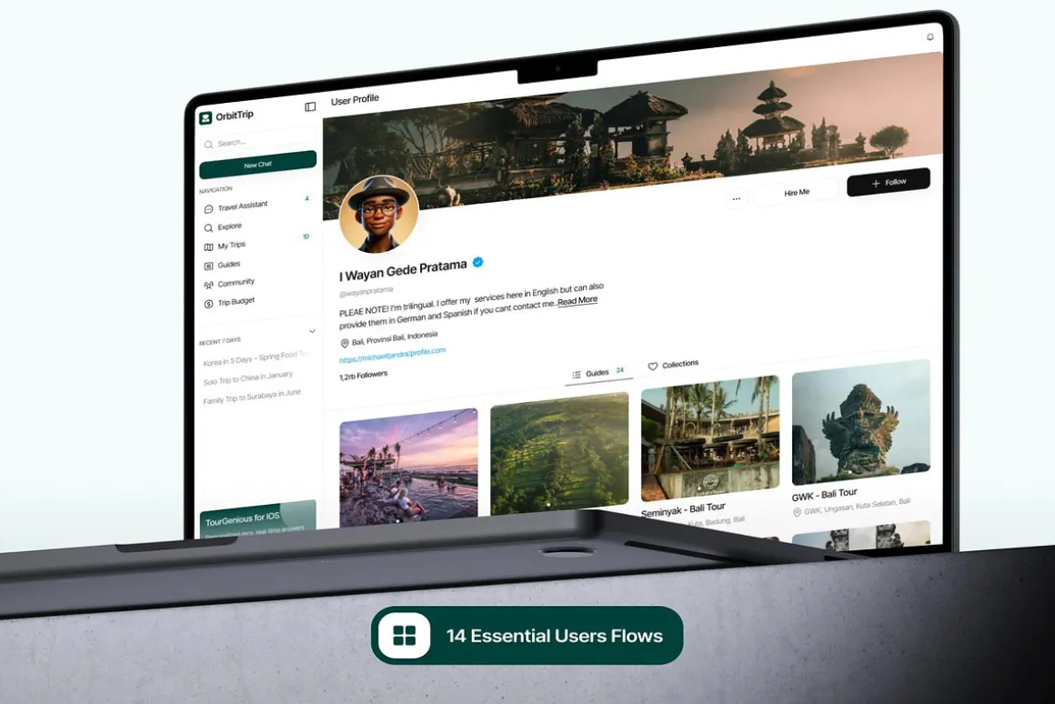 AI for Trip Planner Web App UI Kit