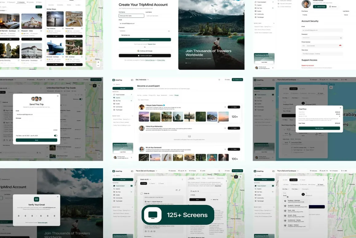 AI for Trip Planner Web App UI Kit