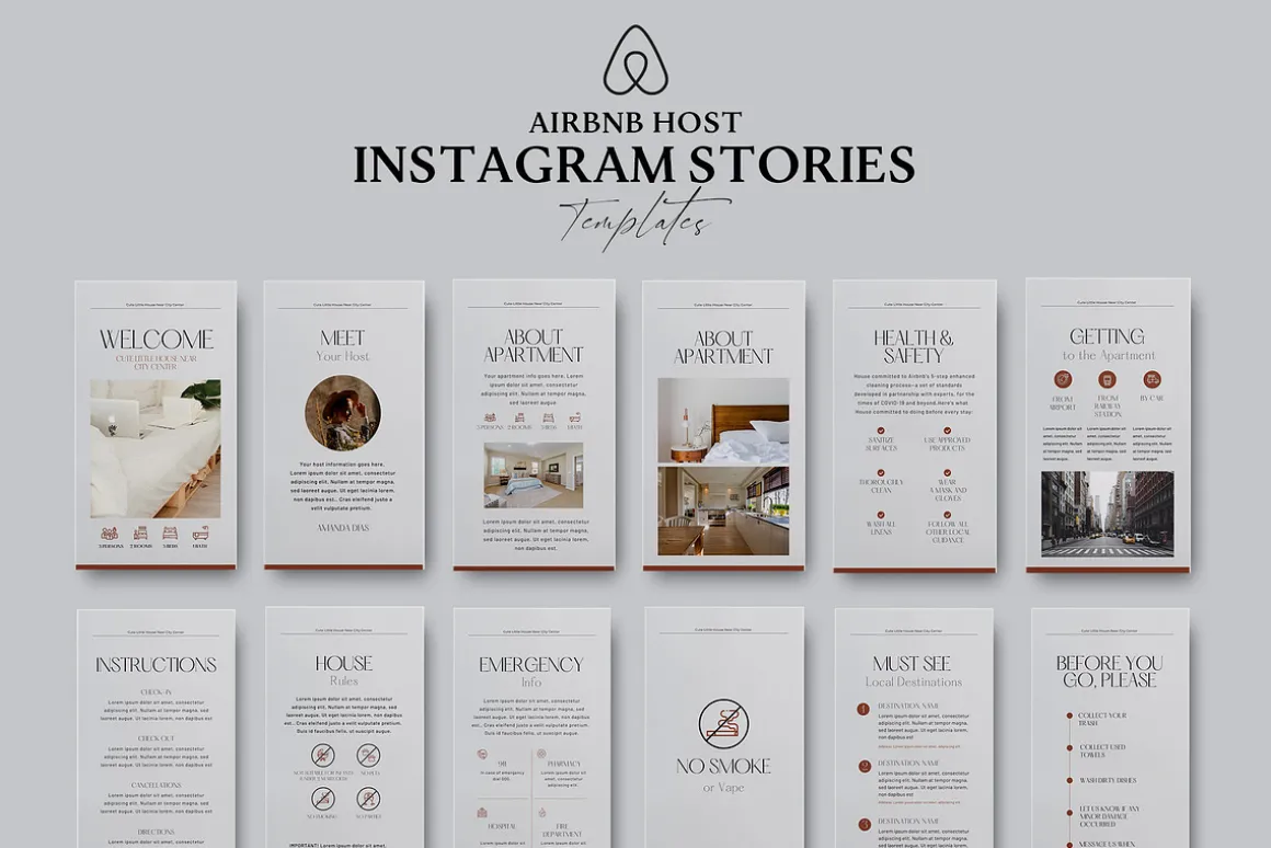 Airbnb host BUNDLE Canva templates