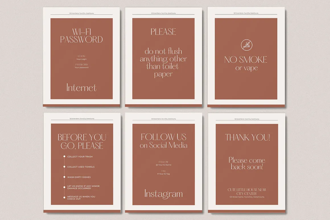 Airbnb host BUNDLE Canva templates