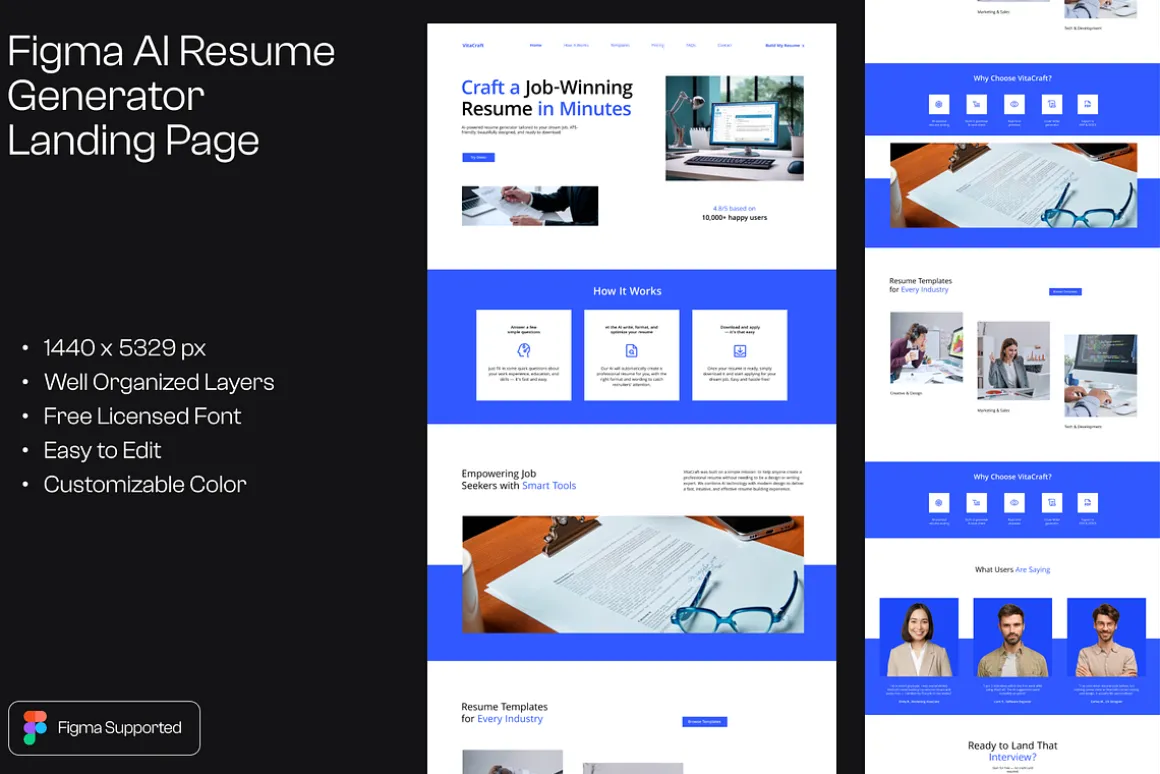 AI Resume Generator Landing Page