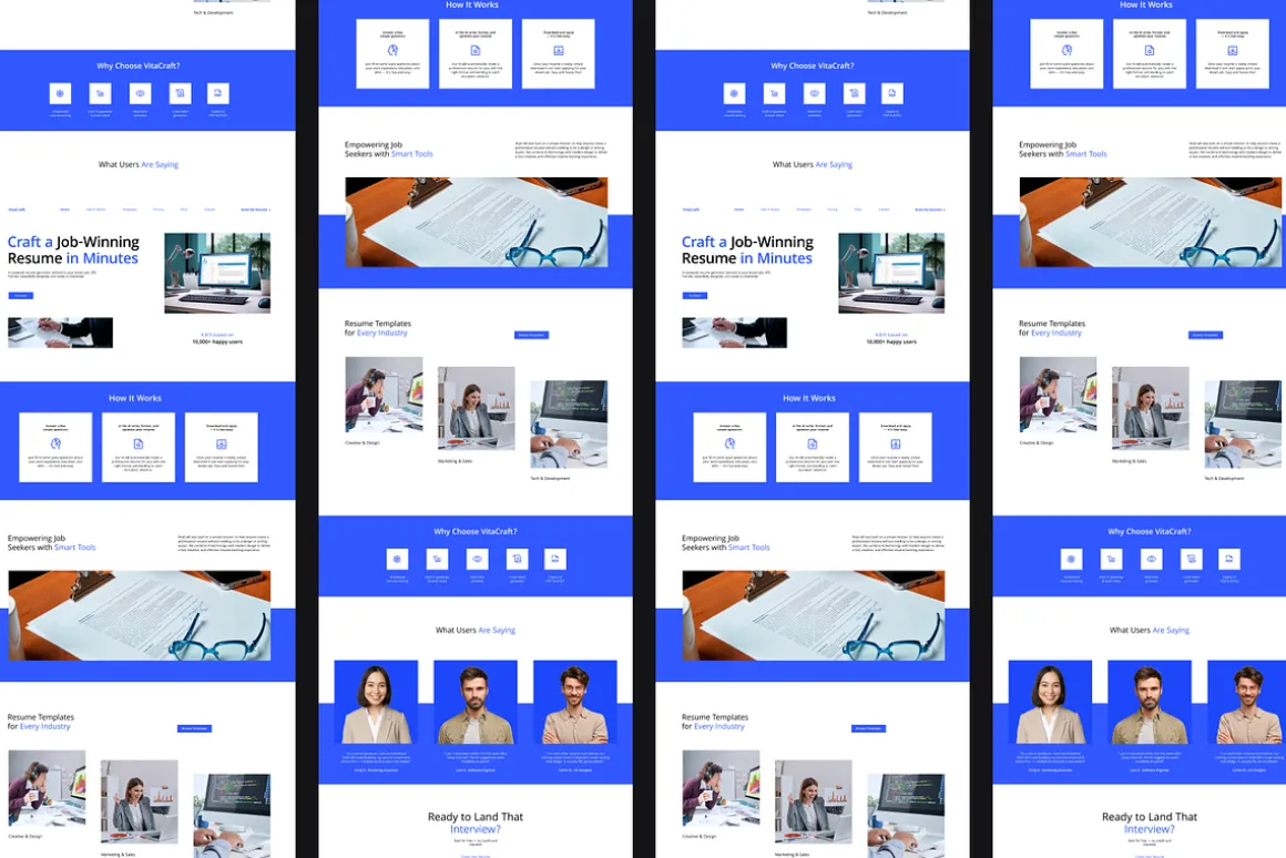 AI Resume Generator Landing Page