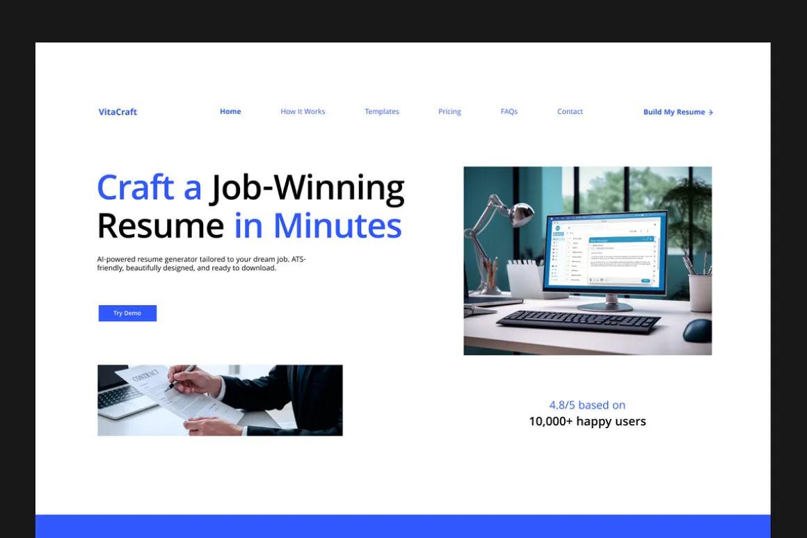 AI Resume Generator Landing Page