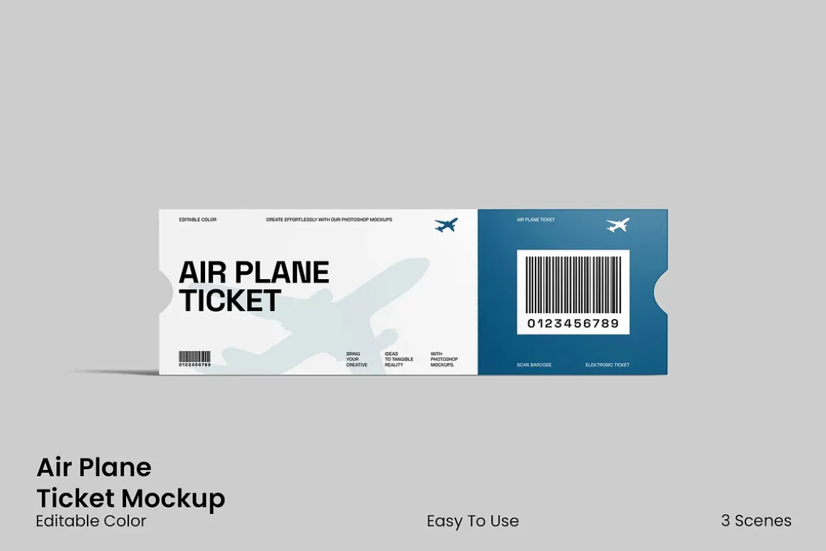 Air Plane Ticket Mockup