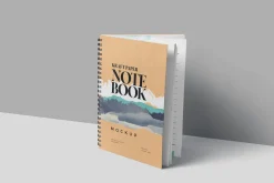 A5 Kraft Paper Spiral Book Mockups