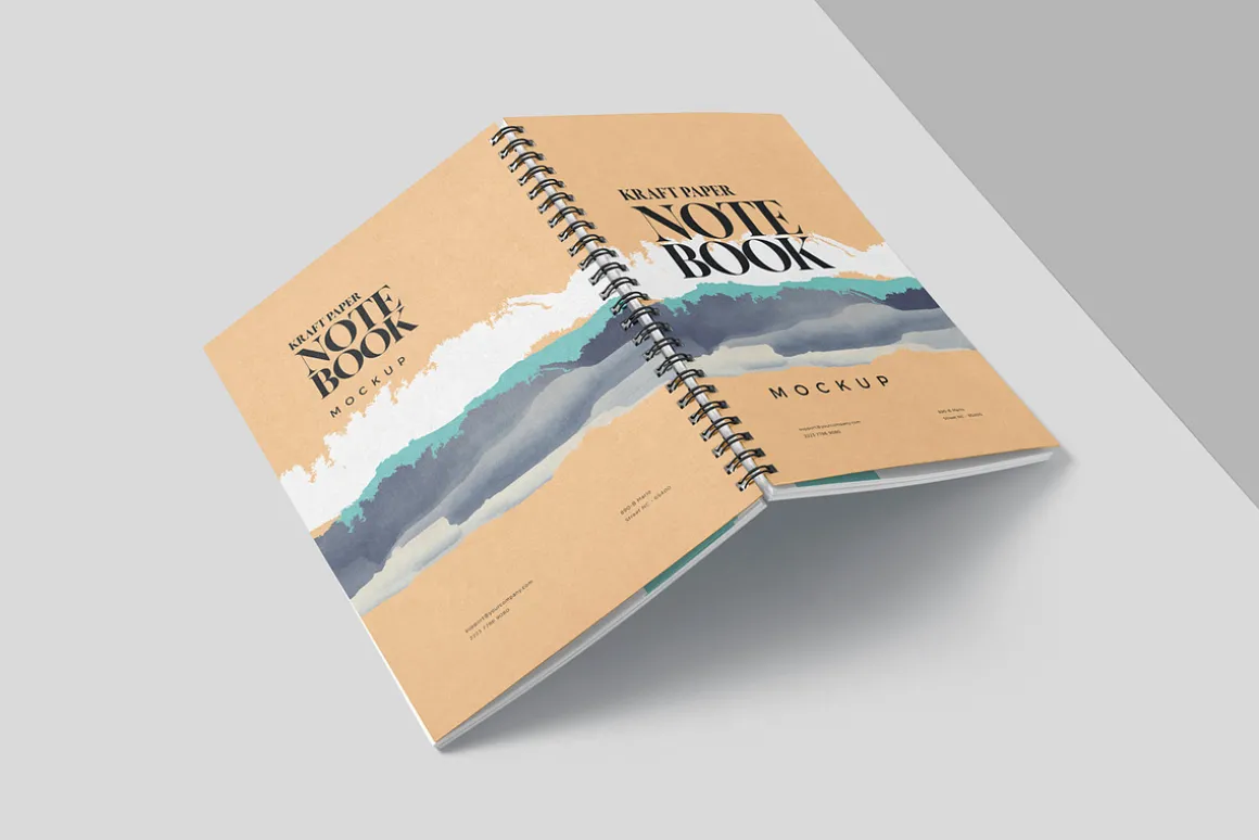 A5 Kraft Paper Spiral Book Mockups
