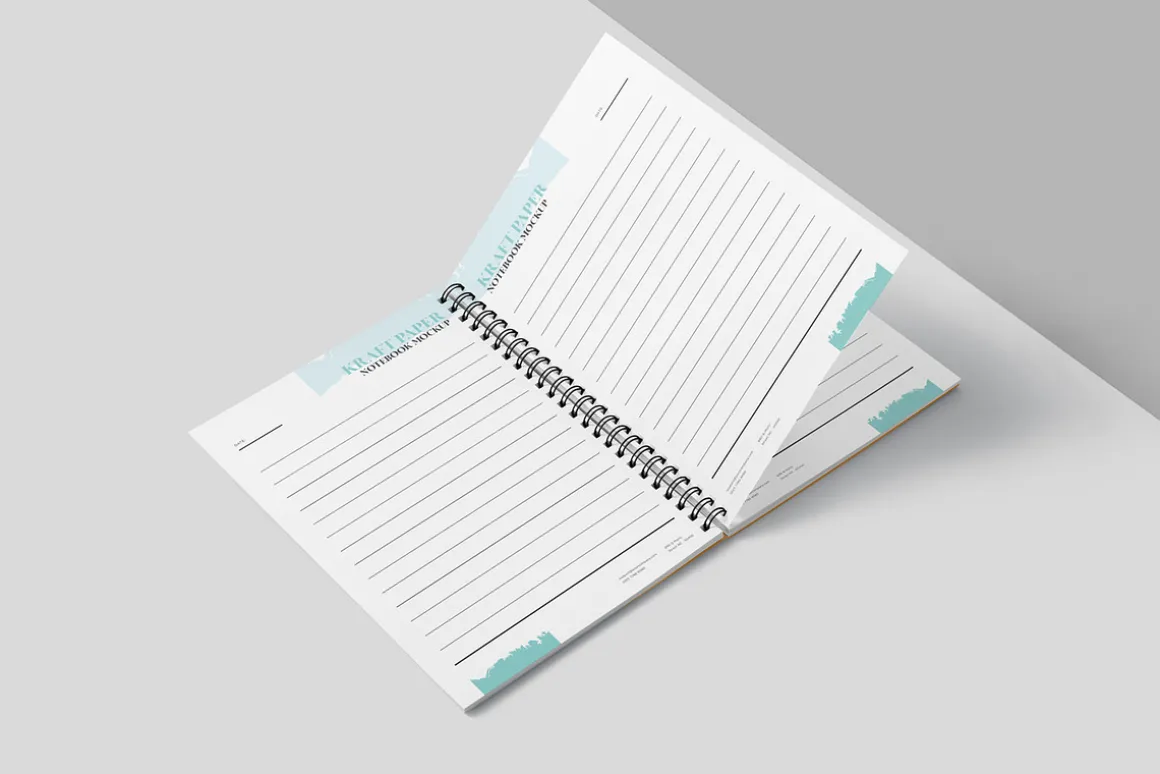 A5 Kraft Paper Spiral Book Mockups