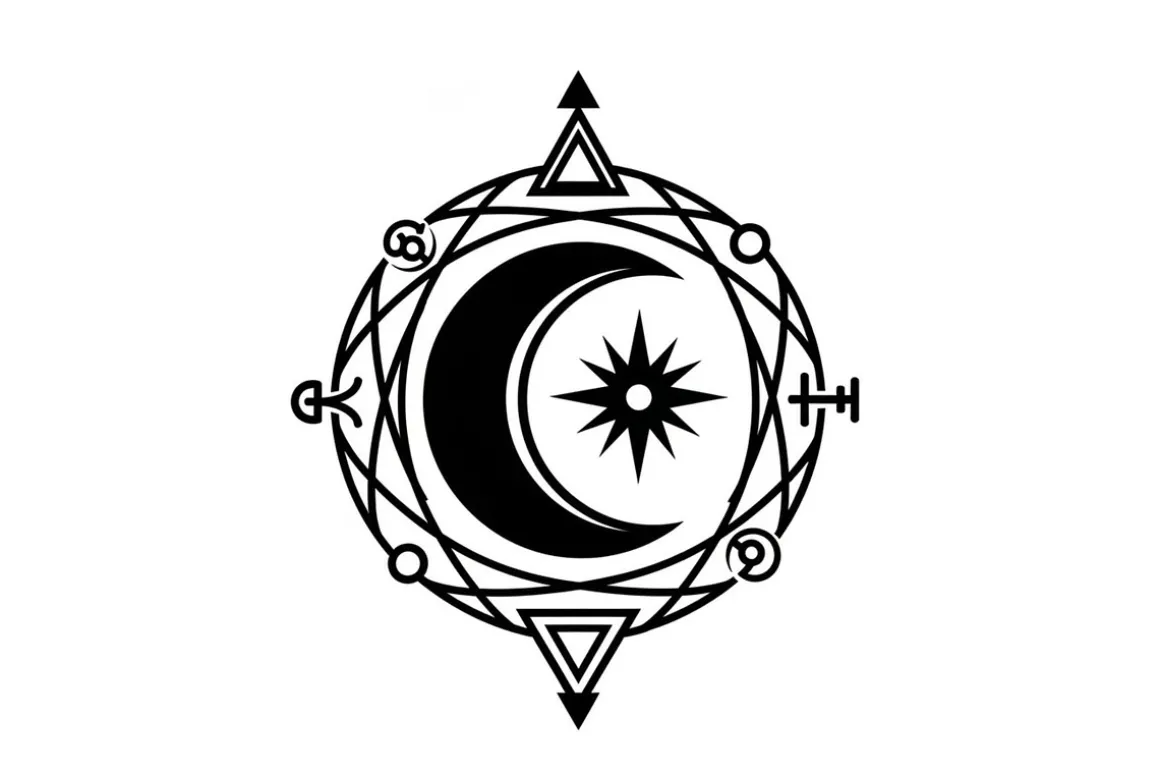 Alchemy Moon Symbol Silhouette