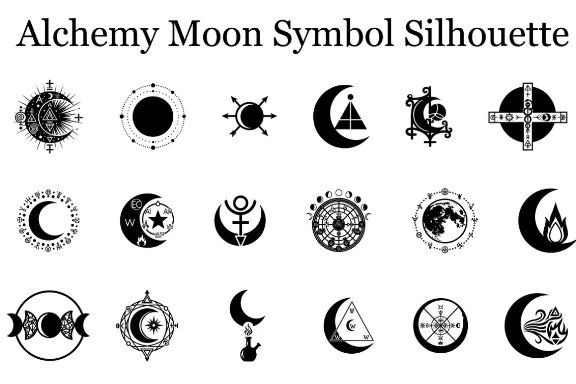 Alchemy Moon Symbol Silhouette