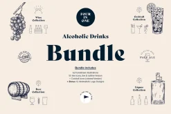 ALCOHOLIC DRINKS Illustration Bundle