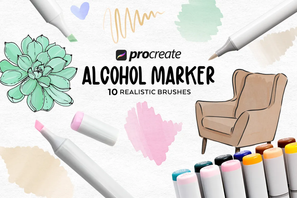 Alcohol Markers Procreate Brushes