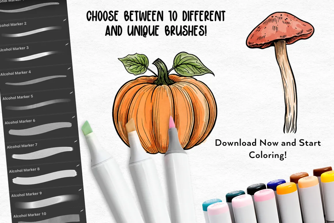 Alcohol Markers Procreate Brushes