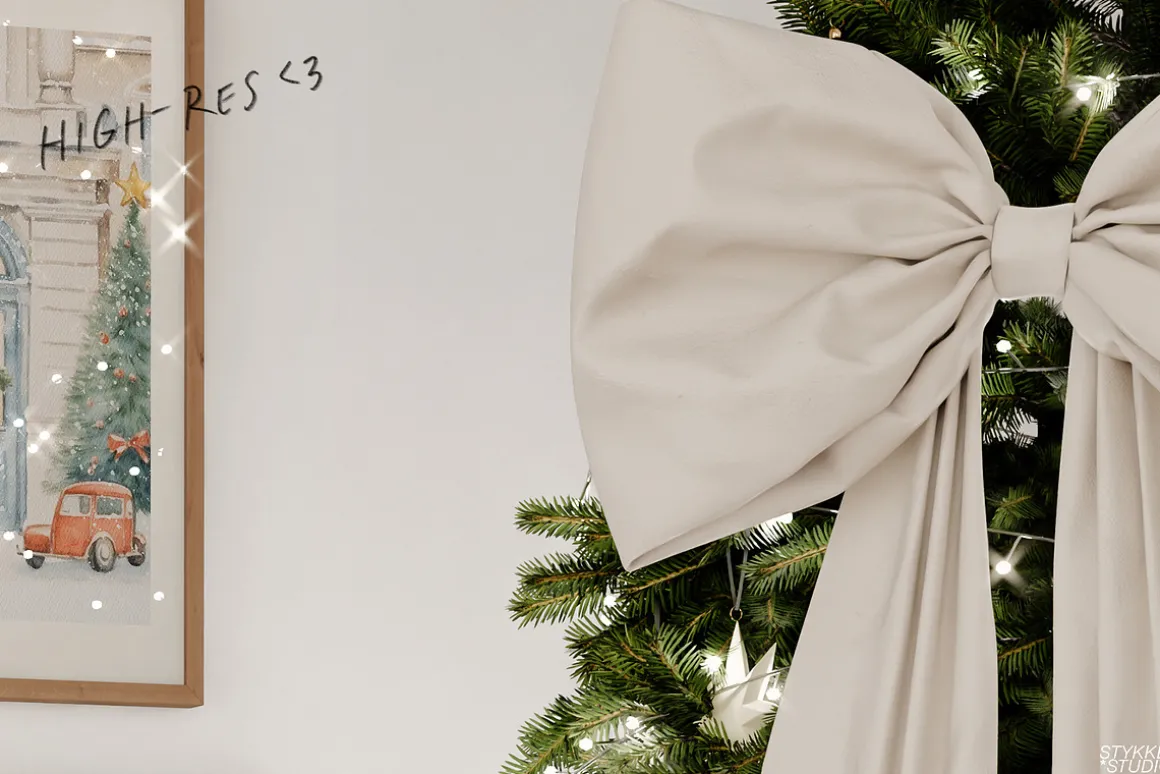 All Black Christmas Mockup Frame