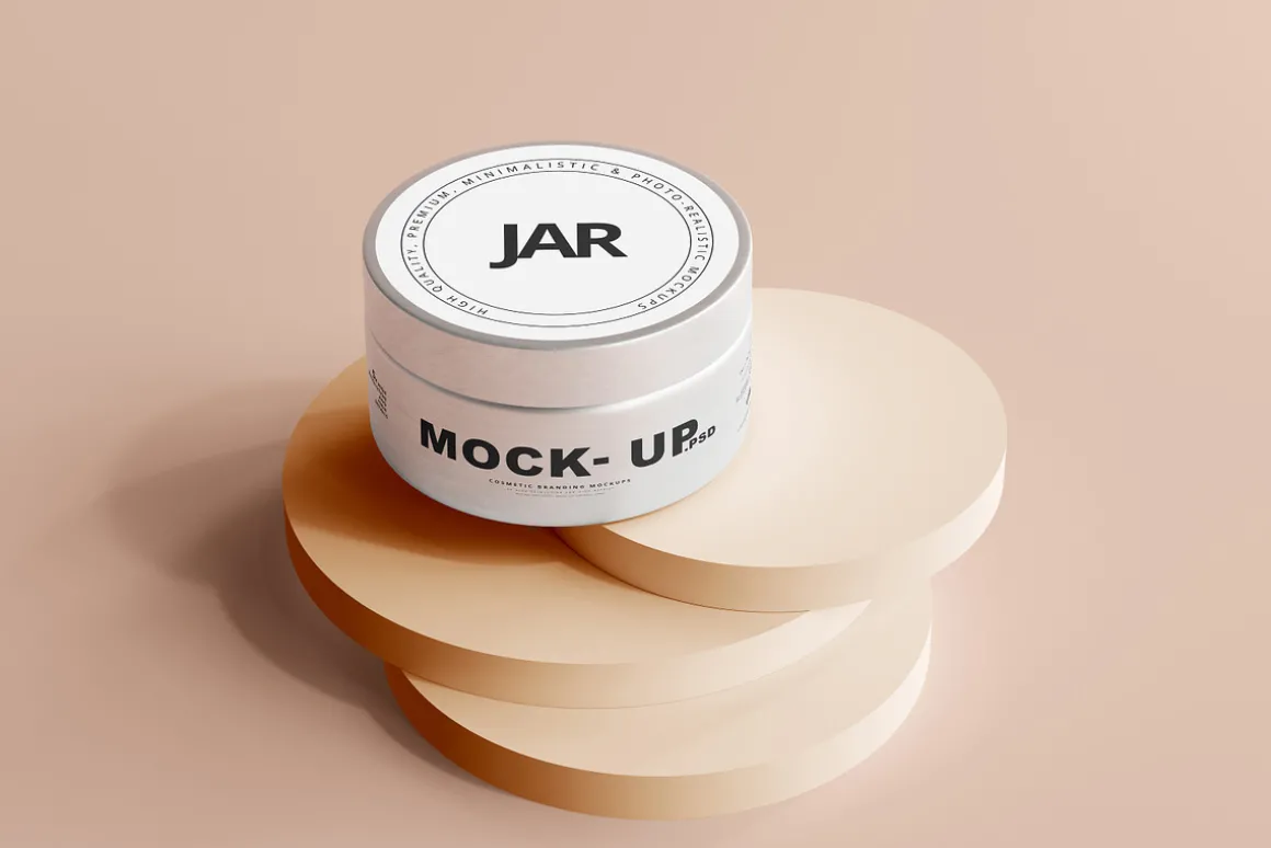 Aluminum Cosmetic Jar Mockups