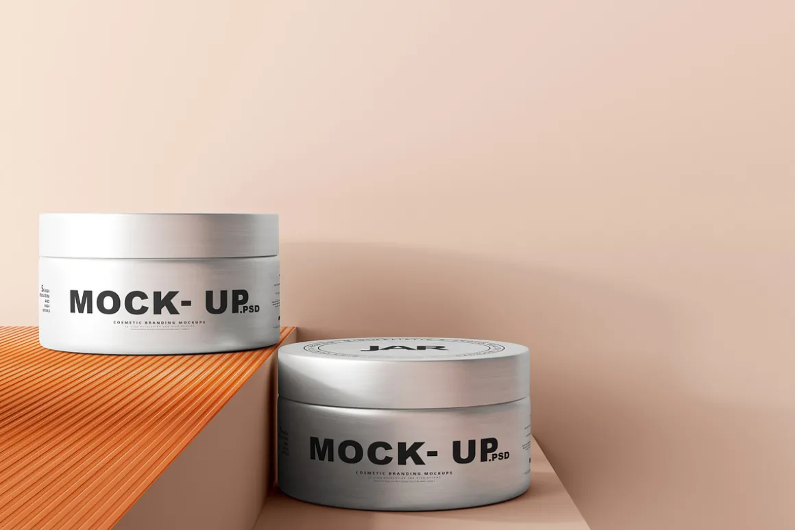 Aluminum Cosmetic Jar Mockups
