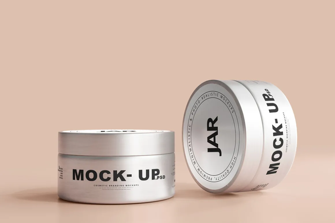 Aluminum Cosmetic Jar Mockups