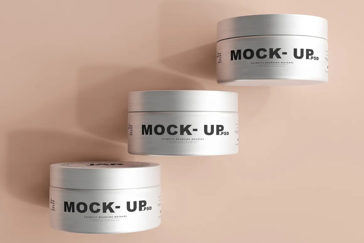 Aluminum Cosmetic Jar Mockups
