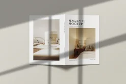 A4 Magazine Mockup Top View