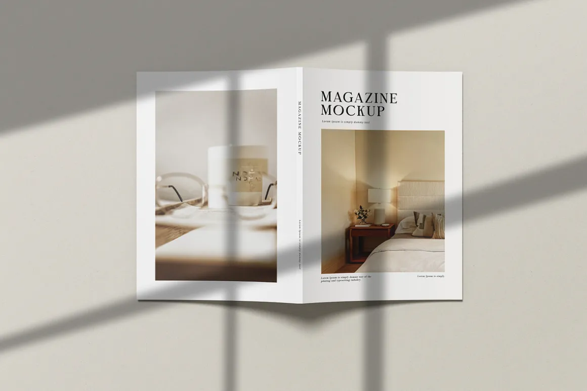 A4 Magazine Mockup Top View