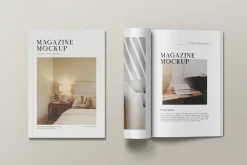 A4 Magazine Mockup Top View