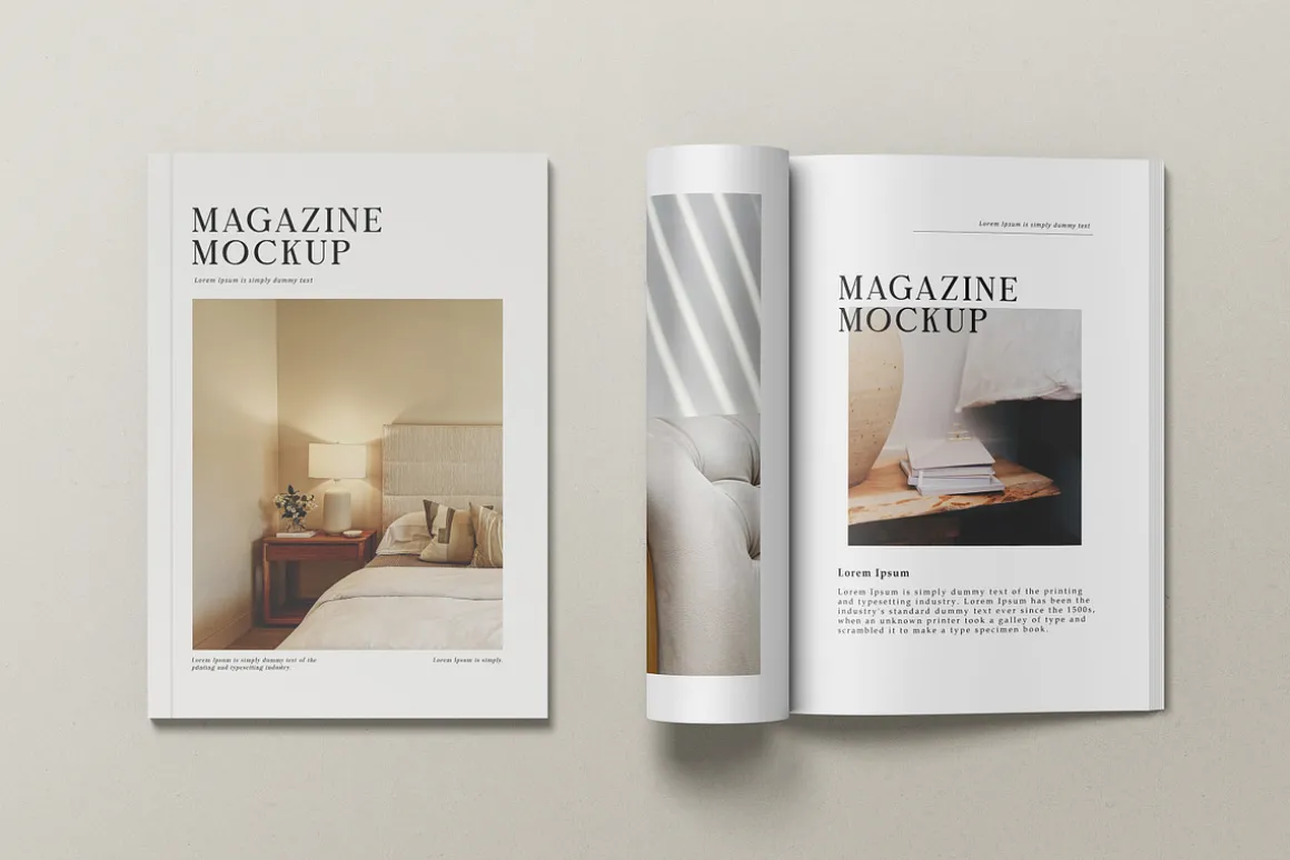 A4 Magazine Mockup Top View