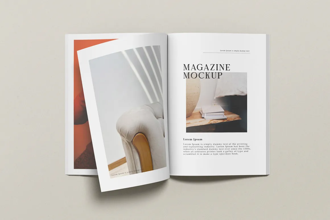 A4 Magazine Mockup Top View