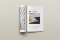 A4 Magazine Mockup Top View