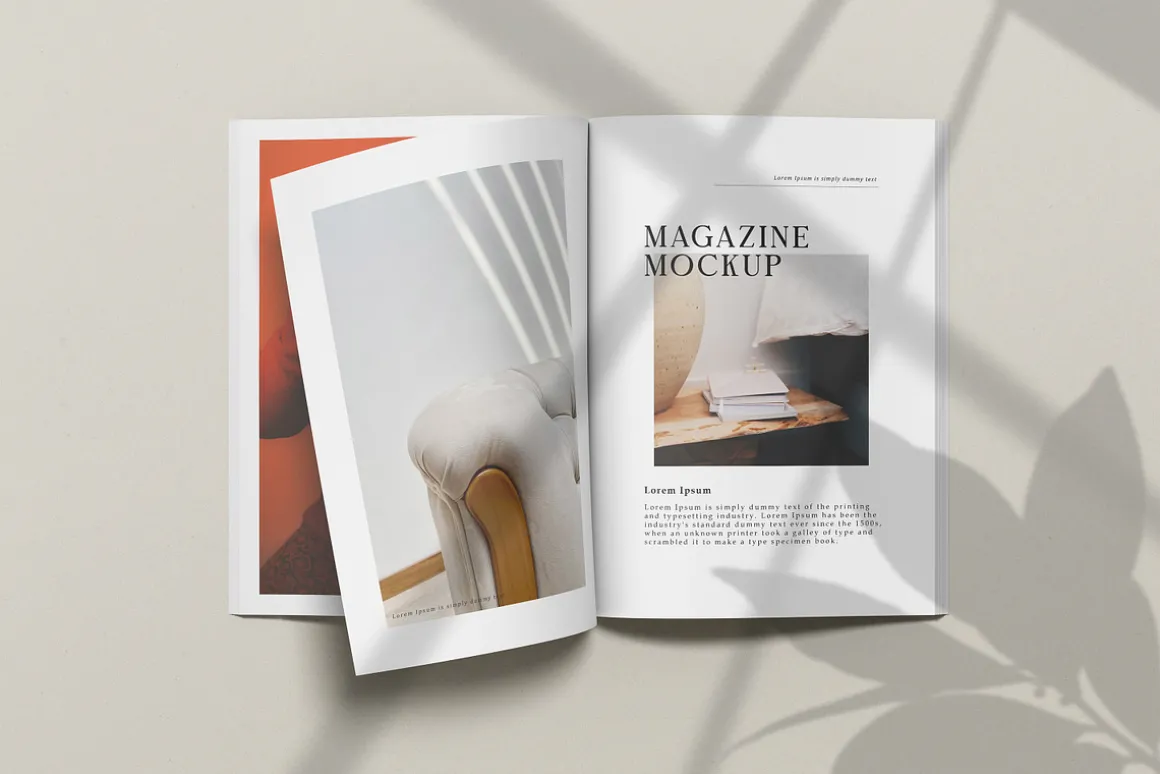 A4 Magazine Mockup Top View