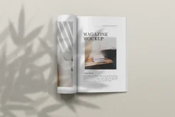 A4 Magazine Mockup Top View