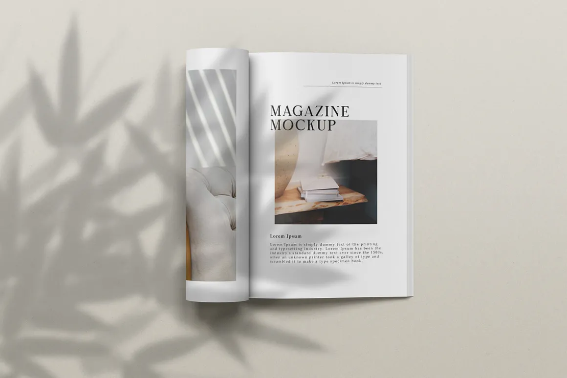 A4 Magazine Mockup Top View