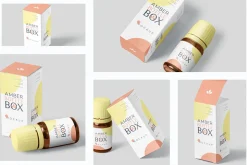 Amber Bottle Box Mockup