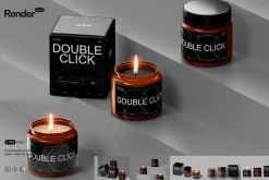 Amber Glass Candle Mockup Set