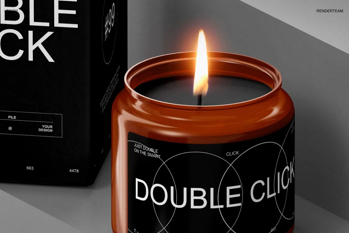 Amber Glass Candle Mockup Set